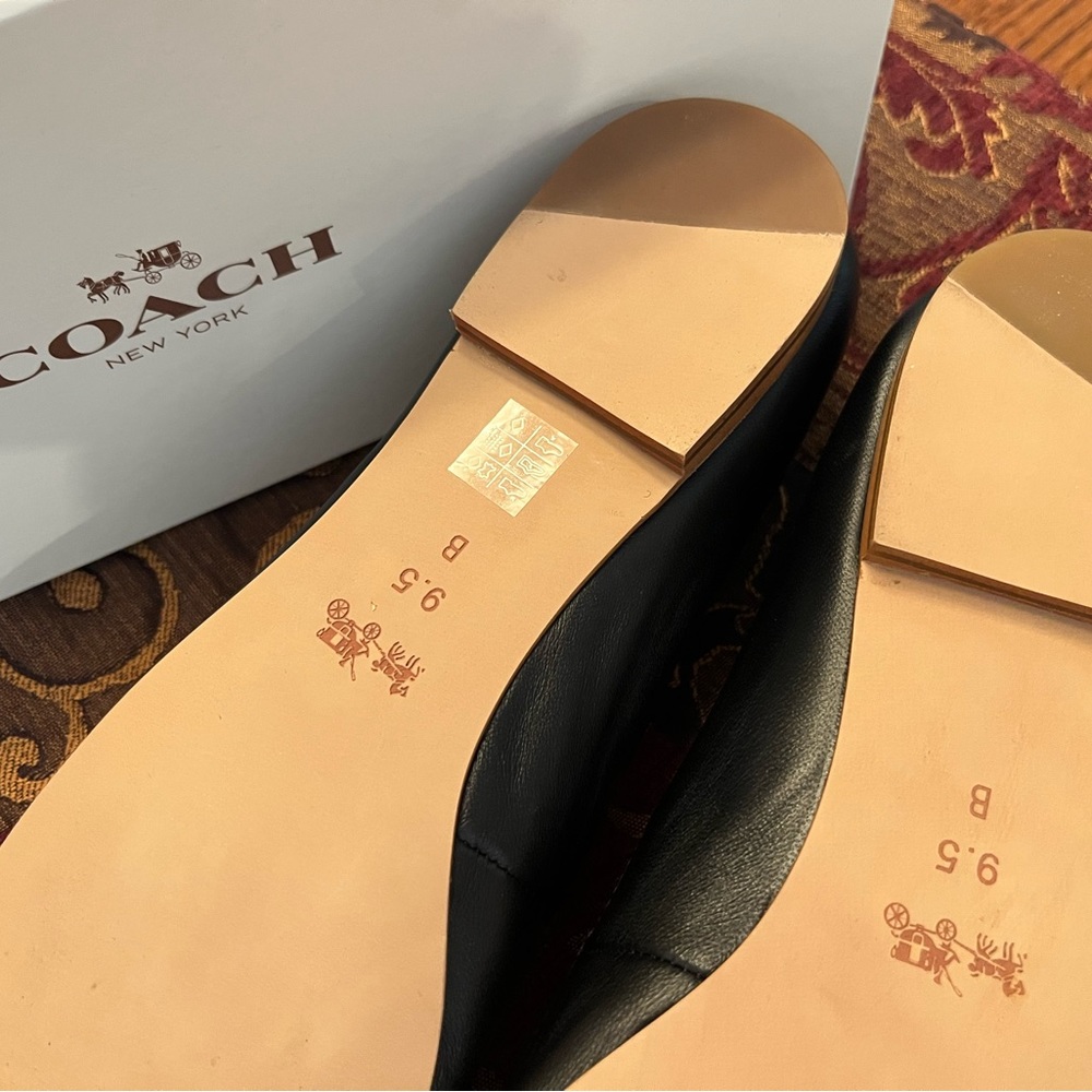 Coach ULMA SFT lambskin/mir MET Women’s shoes flats Size 9.5 M new in Box - Picture 10 of 15